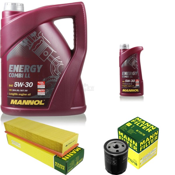 MANN-FILTER Inspektionspaket 6L Mannol Energy Combi Ll 5W-30 FüR Vauxhall-image