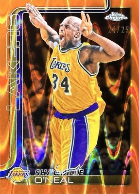 2025-26 Topps Chrome Update Shaquille O’Neal Orange RayWave Refractor /25 Lakers