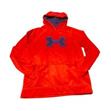 Under Armour Youth XL Red Fleece Hoodie Pullover Big Logo Storm Gear