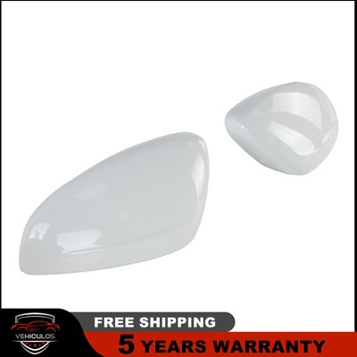 2PCS Glossy White Side Mirror Cover For Peugeot 208 2008 Citroen C3 2012-2020