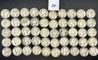 90% Silver Mercury Dimes Roll of 50 Circulated Unsearched Various dates