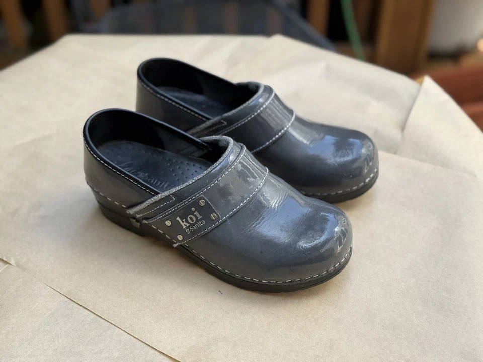 Koi By Sanita女式灰色皮革一脚蹬穆勒鞋/木屐。 37 码(美国 6.5 码) — 第 2/4 张图片