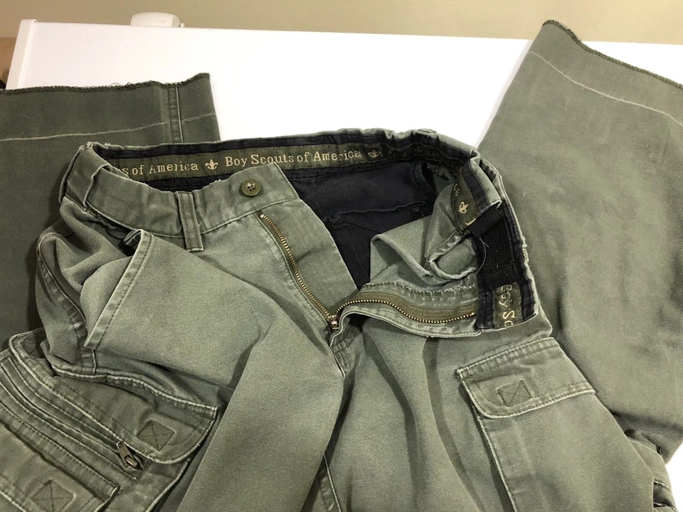 Boy Scout YOUTH 8 Official Convertible 27x24 WINTER Canvas Pants Shorts H101z - Image 2 of 4