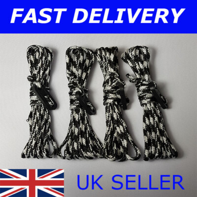 X4 BRIGHT BLUE Guy Line Ropes 2.4 Metres Tent Camping Gazebo Rope Paracord