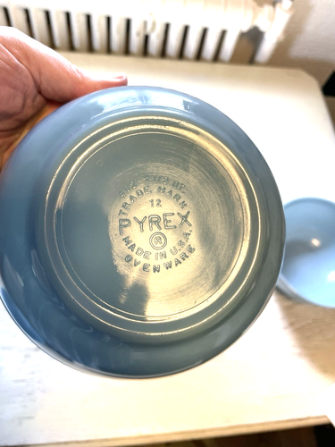 Pyrex 402 Rührschüssel 1 1/2 Quart Delphit Blau Vintage Glas USA - Bild 4 von 4