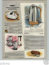 1958 PAPER AD Cory Stainless Steel Automatic Coffee Brewer Decanter Crown Jewel