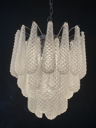 Italian Vintage Murano Chandelier 41 Glass Petals Drop - Picture 14 of 18