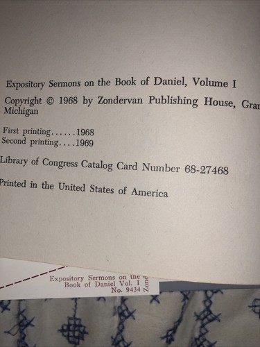 Expository Sermons on the Book of Daniel Vol 1 Chapters 1-10 W. A. Criswell 1969 - Bild 7 von 8