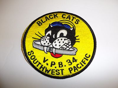 b5823 WW 2 US Navy Vpb 34 Patrol Bombing Squadron Black Cats IR26E