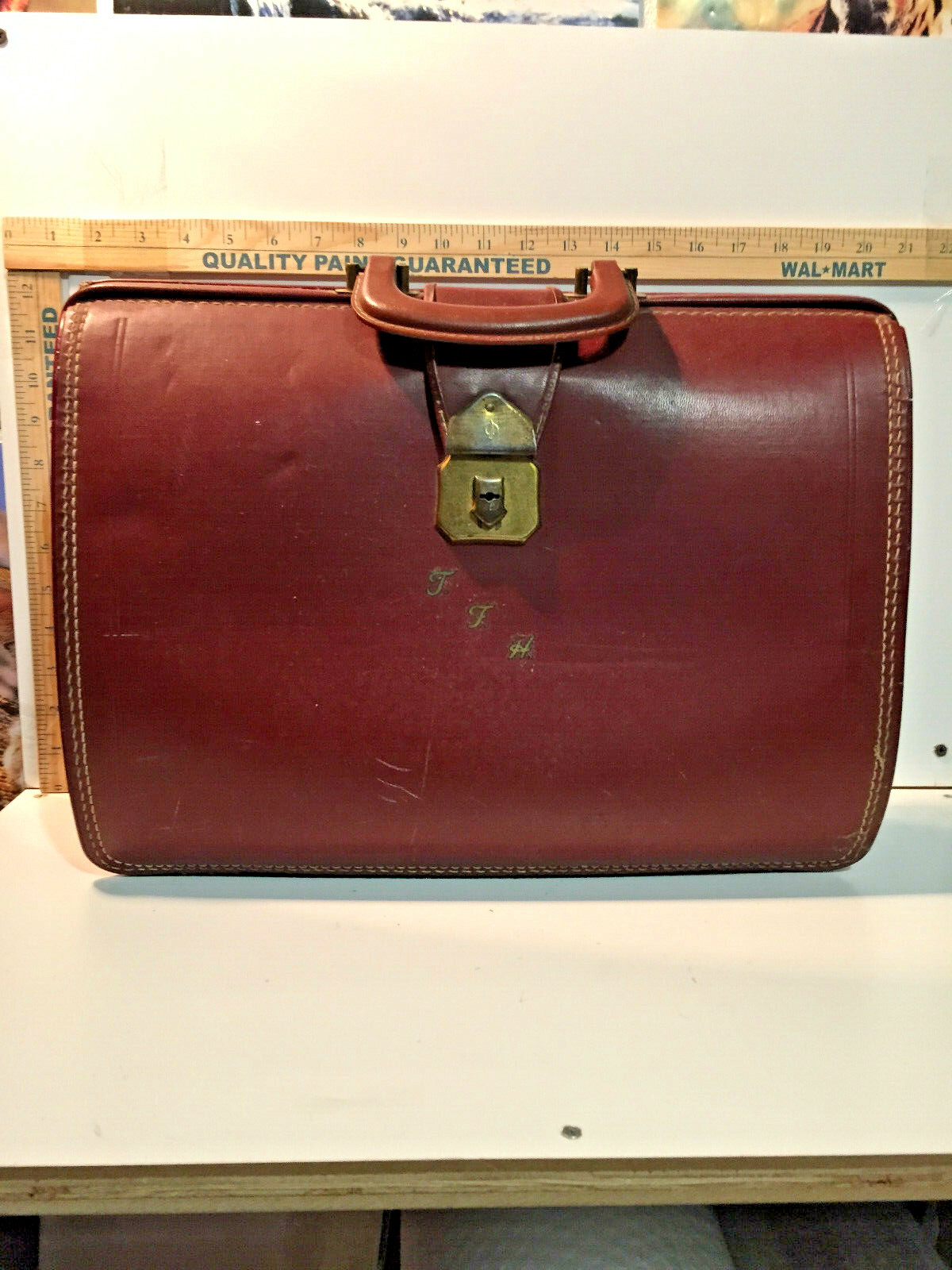 VERY RARE VINTAGE STEBCO TUFIDE MID CENTURY MAROON COLOR LEATHER BRIEFCASE eBay