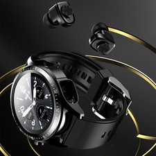 For Android Phone Smart Watch W/Earbuds Men Smartwatch 2-in-1 Wireless Headset