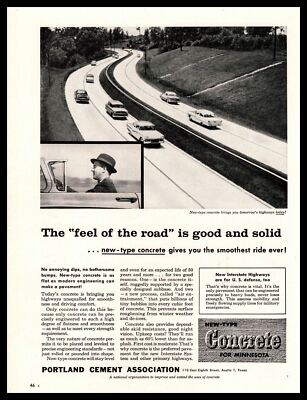 1958 Portland Cement Association Austin Texas New-Type Concrete Vintage Print Ad