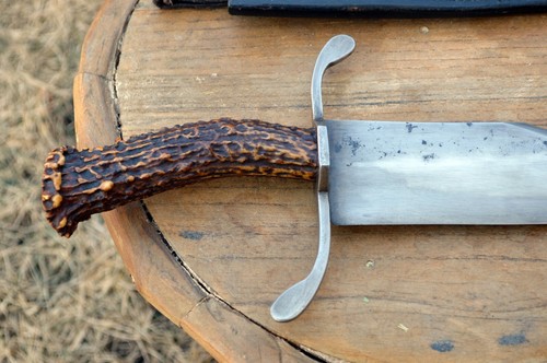 Swamp Fox Knives Custom Made Stag Handle Mountain Man Bowie Knife - Picture 14 of 19
