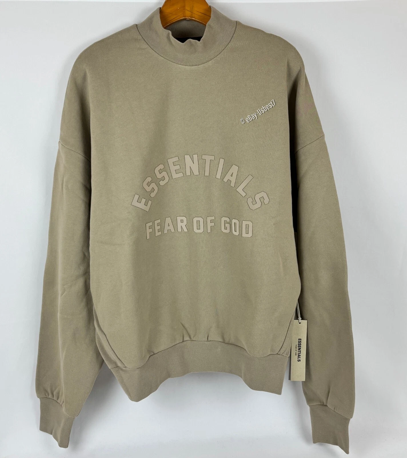 FEAR OF GOD FELPA PAURA DI DIO ESSENTIALS BEIGE POLVERE taglia MEDIA AUTENTICA