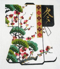 Oriental 4 Seasons " WINTER " LG. Kimono 16 Mesh HP Needlepoint Canvas by LEE