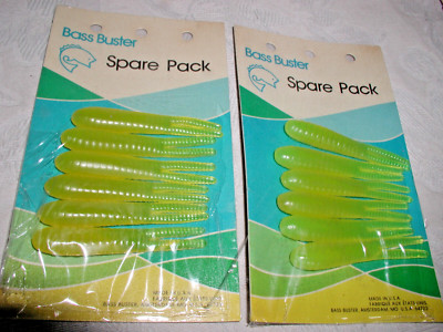 2 CARDS ORIGINAL BASS BUSTER BEETLE SPIN SPARE BODY 3in.CHARTREUSE LURE