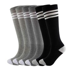 Knee High Tube Socks Comfortable and Breathable with Triple Stripes for Boys ...