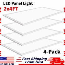 2x4Ft LED Panel Troffer Edge-Lit Flat 4 Pack 75 Watt,7800LM Drop Ceiling Light