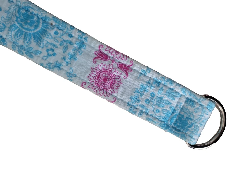 Cinturón de cinta de algodón verde Oliver azul claro y rosa intenso M Foto 4 de 4