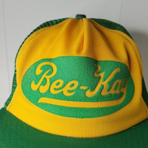 VTG Bee-Kay Puffy Paint Agriculture Vegetables Mesh Snapback Trucker Hat Green - Afbeelding 3 van 9
