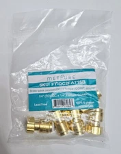 Quick Connect 1/4” x 1/4” Compression Female Threaded Brass Adapter (5 Pack)