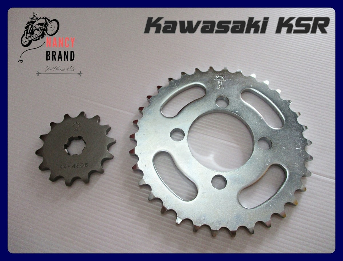 こに Fit Kawasaki KSR Front & Rear Sprocket 14T+34T #nan6196# | eBay