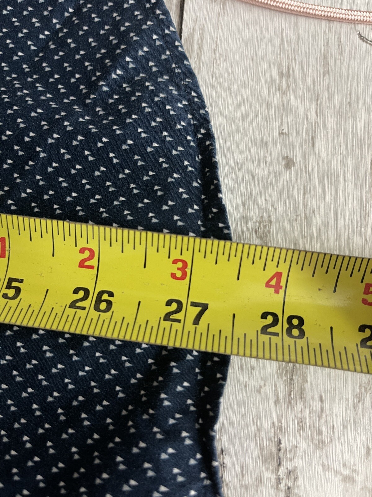 Express Men Fitted Button Down Blue & White Trian… - image 5