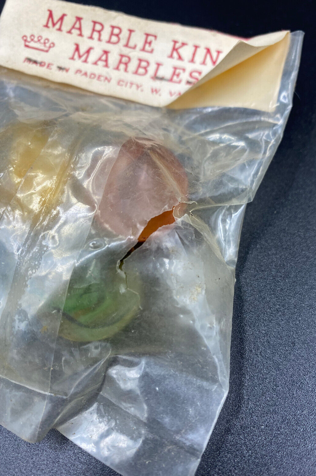 Vintage Marble King 4 Big Boy Glass Marbles Paden City, WV Original Bag NOS eBay