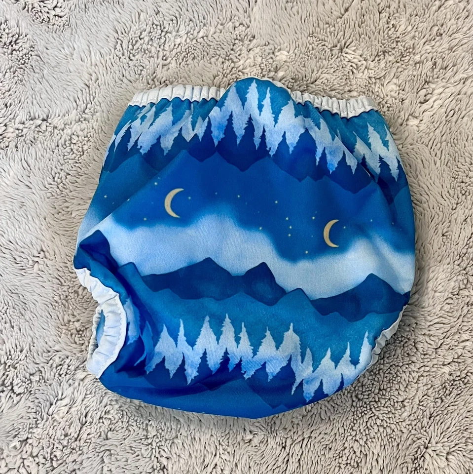 Thirsties Duo Envoltura Talla Uno Nuevo con Etiquetas Cubierta de Pañal Gancho y Lazo Azul Montaña Foto 3 de 4