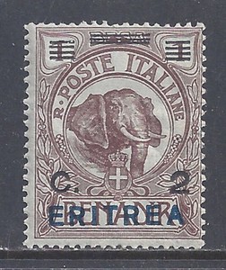 Italy colonies 1924 ERITREA  2 c on 1 Besa Elephant with overprint mint* $ 17.0
