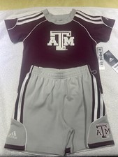 Addidas Branded Texas A M two piece set Shirt and shorts