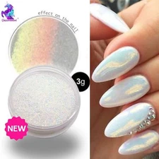 MERMAID EFFECT GLITTER NAIL ART POWDER DUST GLIMMER Hot Nails Iridescent 3g UK