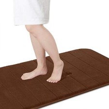 Memory Foam Bath Mat Large Size 44x24 Inches Super Water Absorption Brown