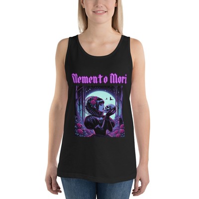 Memento Mori | Goth Girl Kissing A Skull Unisex Tank Top