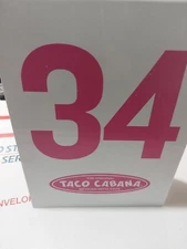 TACO CABANA Table Tent Number 34 P.P.C ESTATE.             Whataburger 