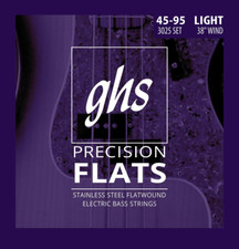 3025 4-String Bass Precision Flats, Stainless Steel Flatwound Bass Strings, 38"