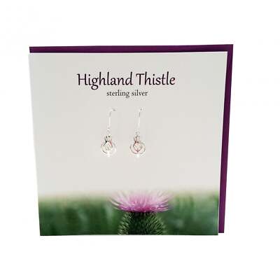 The Silver Studio Schottland Highland Distel Ohrhänger Karte & Geschenkset