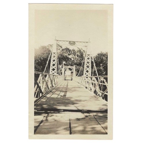 Vintage Photo Of Suspension Bridge 1930s Transportation Snapshot eBay