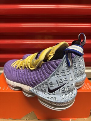 Nike Lebron XVI 16 Lakers Heritage Atomic Violet SKU CK4765-500