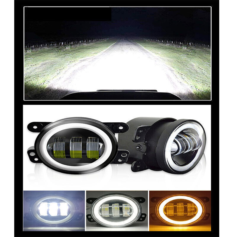 9" LED Headlights 4" Fog Lights Combo For 2018-2023 Jeep Wrangler JL Gladiator E