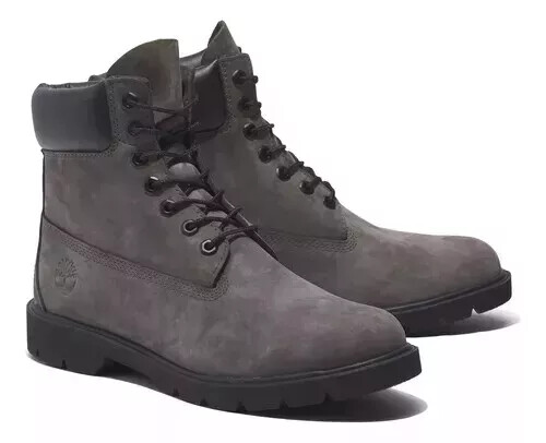 Timberland Men's Gray Leather 6-Inch Waterproof Combat Boots TB0A64YW033 TF334-image