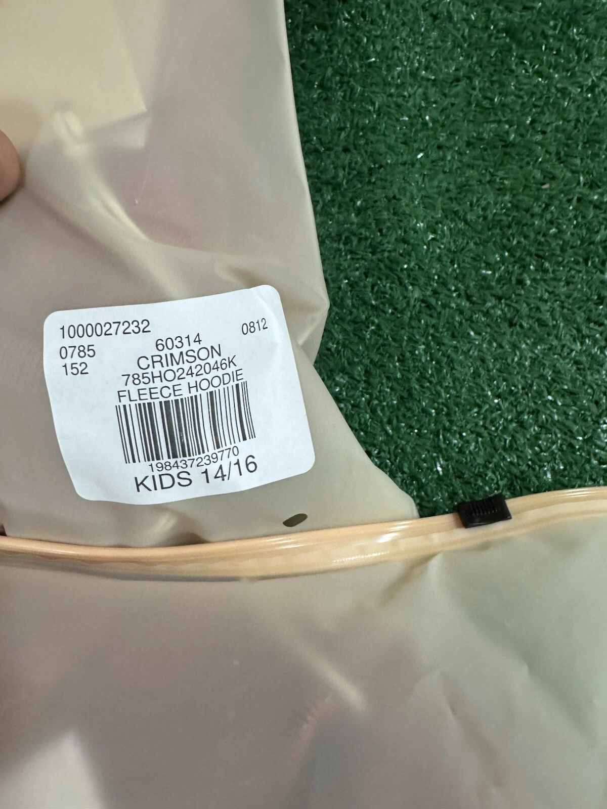 Felpa con cappuccio Fear Of God Essentials bambino ragazzo FW24 taglia 14 16 "Crimson" autentica