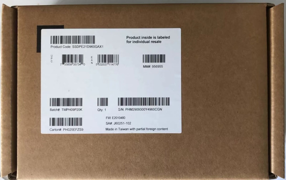 New Intel SSD 9 U.2 905P 960GB Series Optane SSDPE21D960GAX1 New Intel SSD 9 U.2 905P 960GB Series Optane SSDPE21D960GAX1