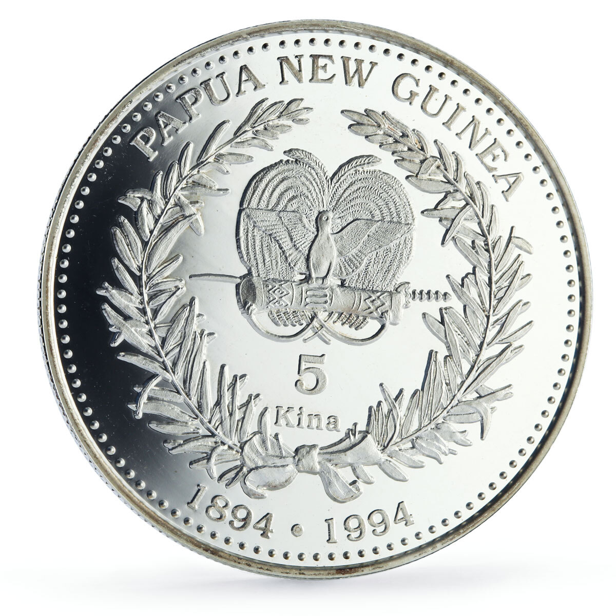 Papua New Guinea 5 kina Coinage 100 Years Paradise Bird