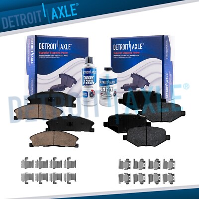 Front Rear Ceramic Brake Pads w/ Hardware for Ford Flex Taurus Lincoln MSK MKT