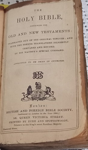 Holy Bible British And Foreign Bible Society 1st EDITION 1804 EYRE&SPOTTISWOODE