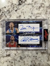2022-23 Leaf Signatures Series Muggsy Bogues Alonzo Mourning Auto Card #'d 1/1