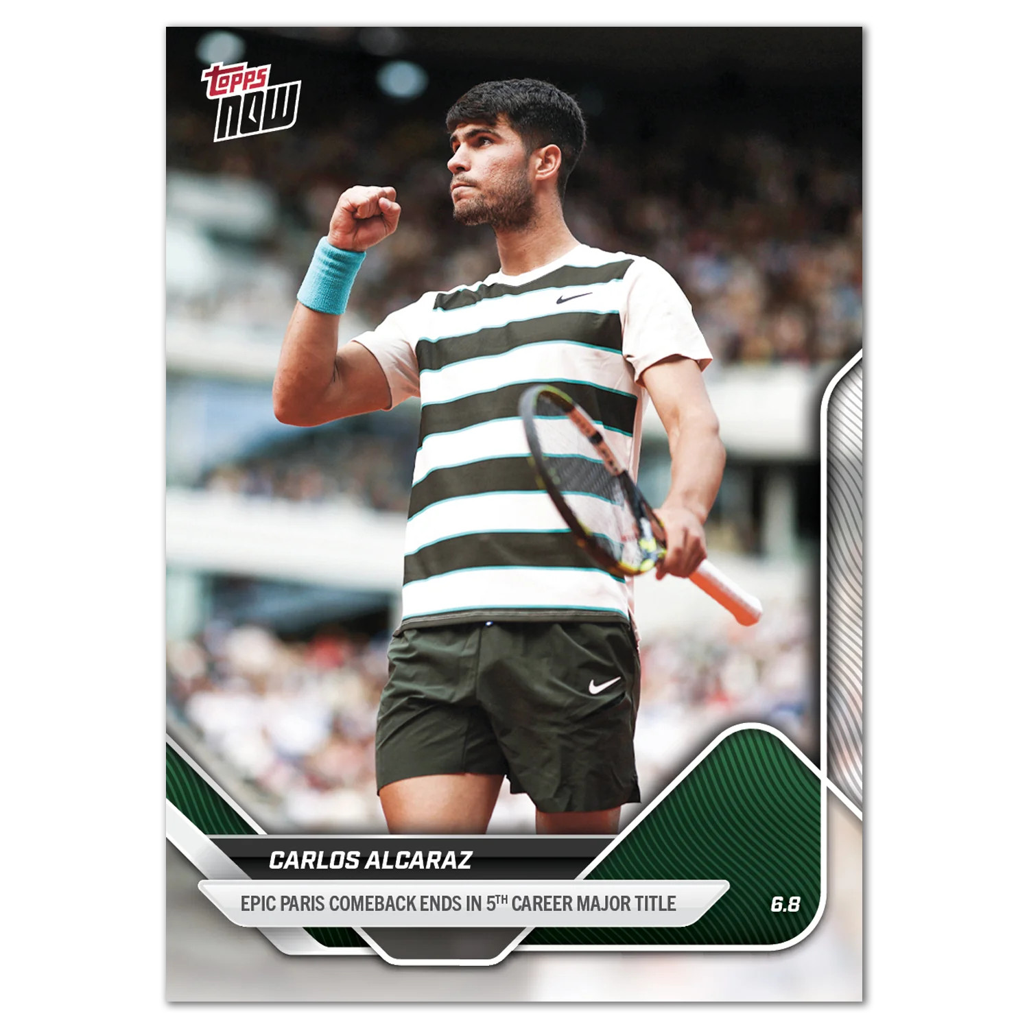 Carlos Alcaraz #TN-CA Tennis Cards 2025 Topps Now trading card — raw and PSA graded price guide