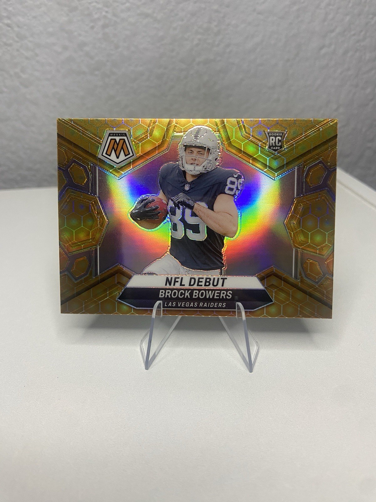 2024 Panini Mosaic Brock Bowers NFL Debut HONEYCOMB ROOKIE RC CASE HIT SSP #286