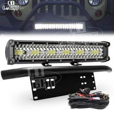 20 480w Led Light Bar Kit 23 Bull Bar Front Bumper License Platewiring Kit